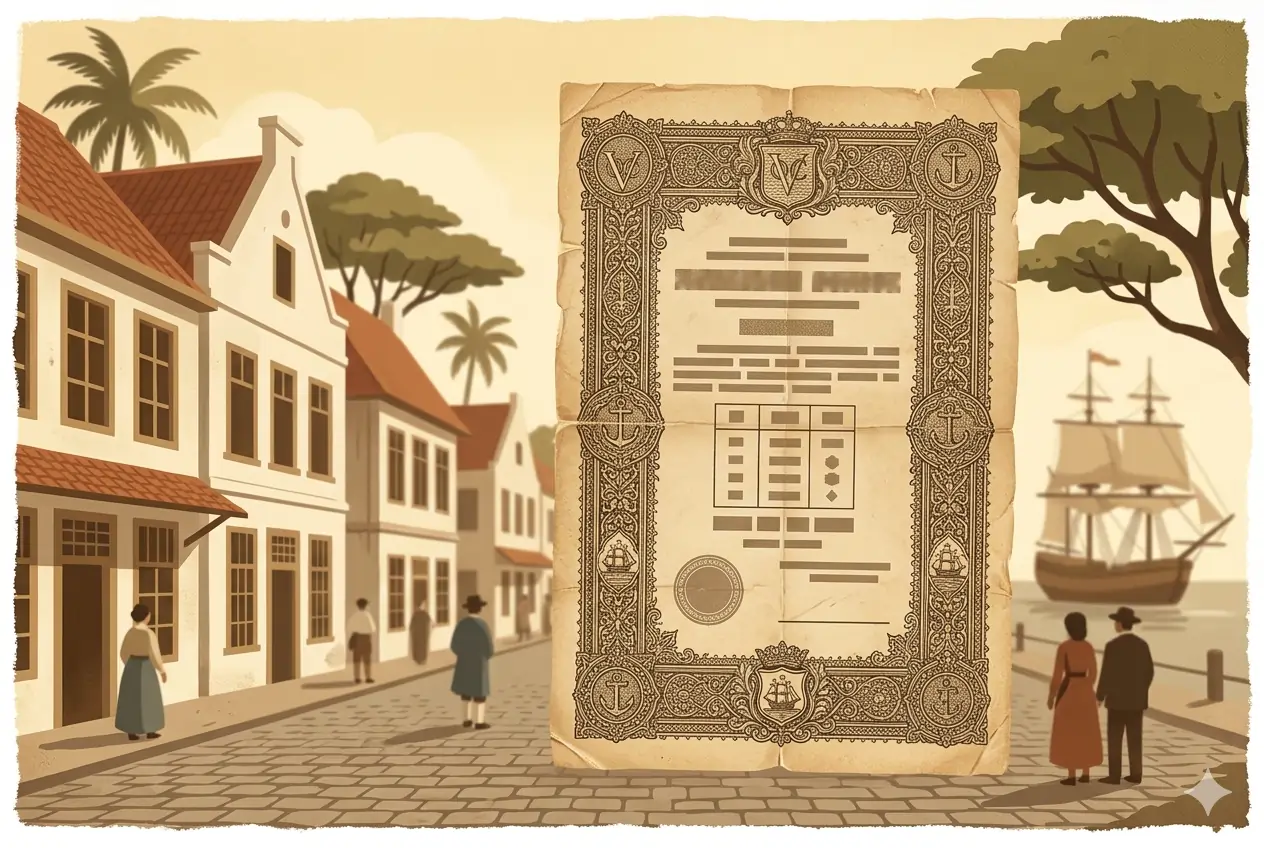 Ilustrasi lotere pada masa pemerintahan kolonial Belanda di Hindia Belanda